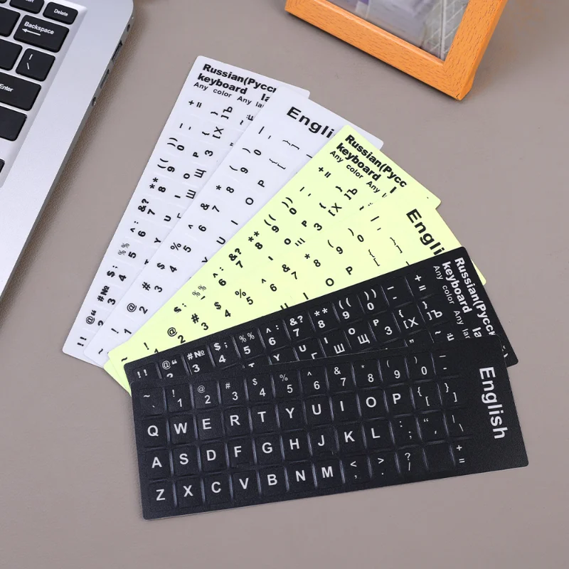 Luminous Keyboard Stickers Letter Protective Film Alphabet Layout for Laptop PC English Russian Wear-resistant Keyboard Sticker