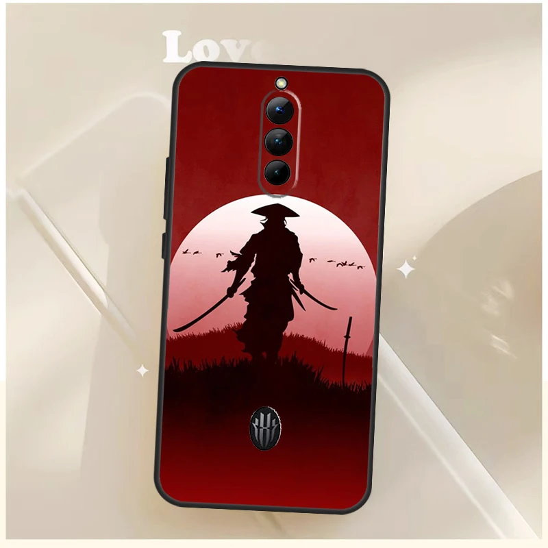 Japan Ninja Samurai Red Sun For Nubia Red Magic 8 7 6 Pro 5G 5S 6R Case For Red Magic 7S 6S 8S Pro Plus Back Cover