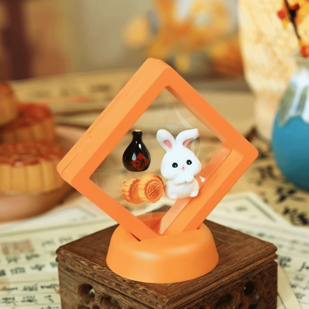 Creative Mini Mid-Autumn Ornament Cute Floating Box Rabbit Mooncake Display Box Decorative Handmade Miniature Rabbit Statue