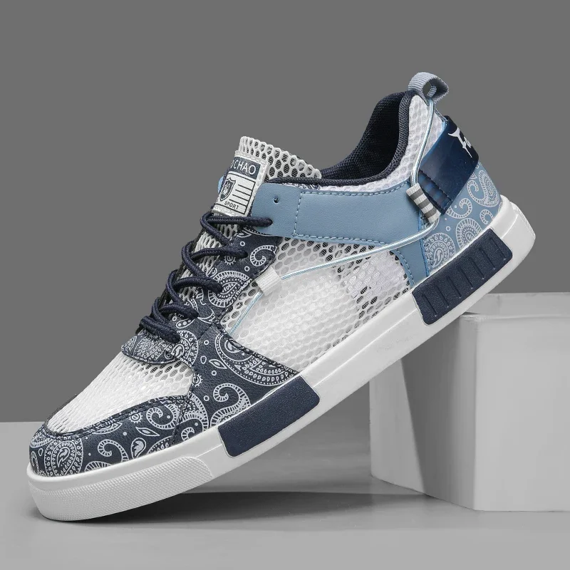 

Мужские кроссовки большого размера 47, сетчатые кроссовки для скейтбординга, дышащие, нескользящие, удобные повседневные спортивные туфли для мужчин