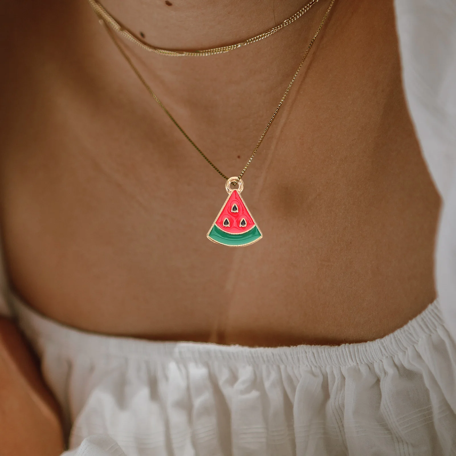 30Pcs Mini Watermelon Charms Alloy Enamel Pendants for Summer Jewelry Making DIY Accessories Necklaces Earrings