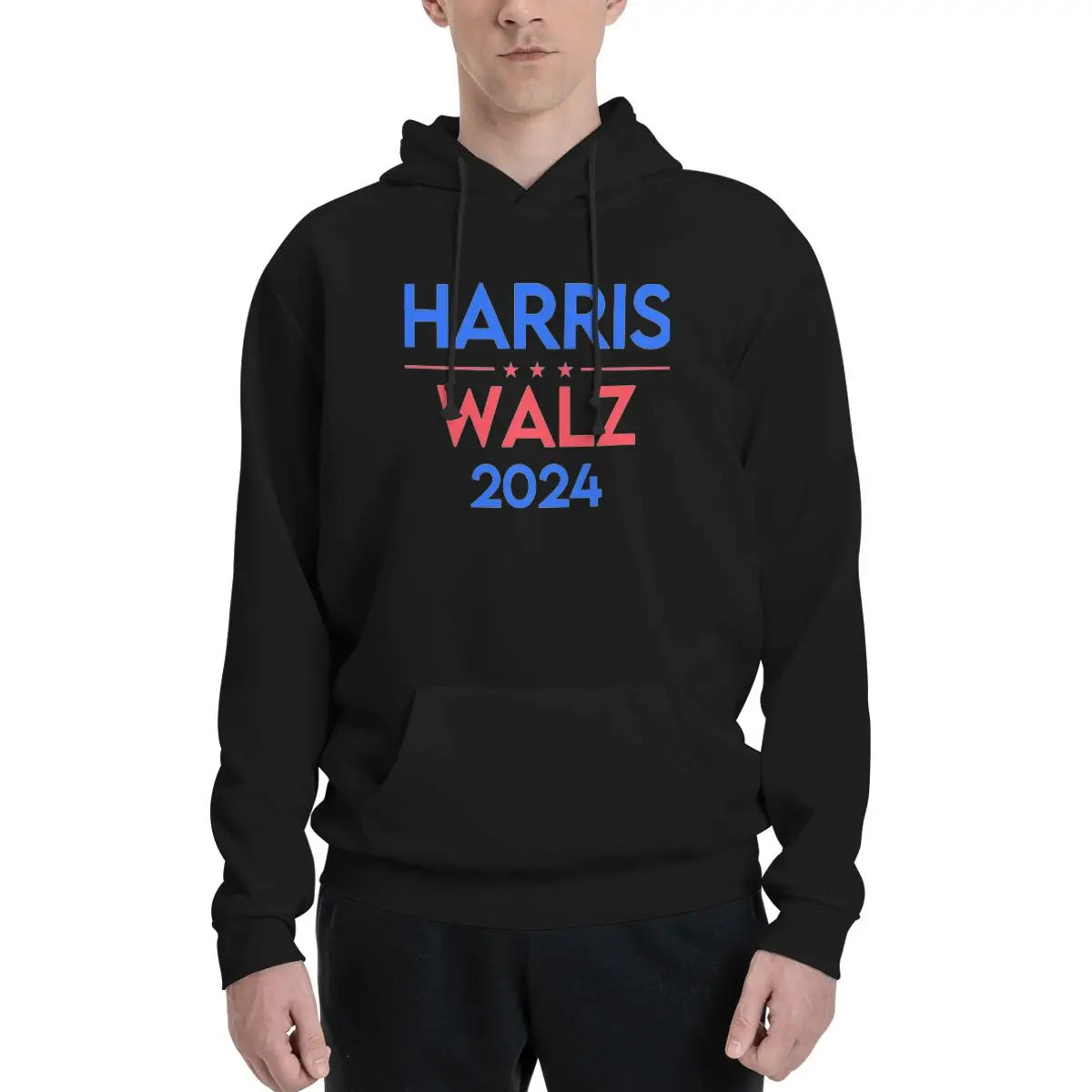 Harris Walz President 2024 Hoodie Men Women Sweatshirt Graphic Election Kanga Pocket Hoodies Hoodie Pullover Long Sleeve Shirts