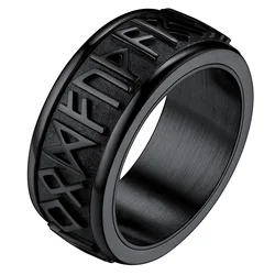 Chainspro Choice Men Rings Norse Viking Runes Spinner Ring Stainless Steel Rotatable Rings Anxiety Release Anti-Stress Ring
