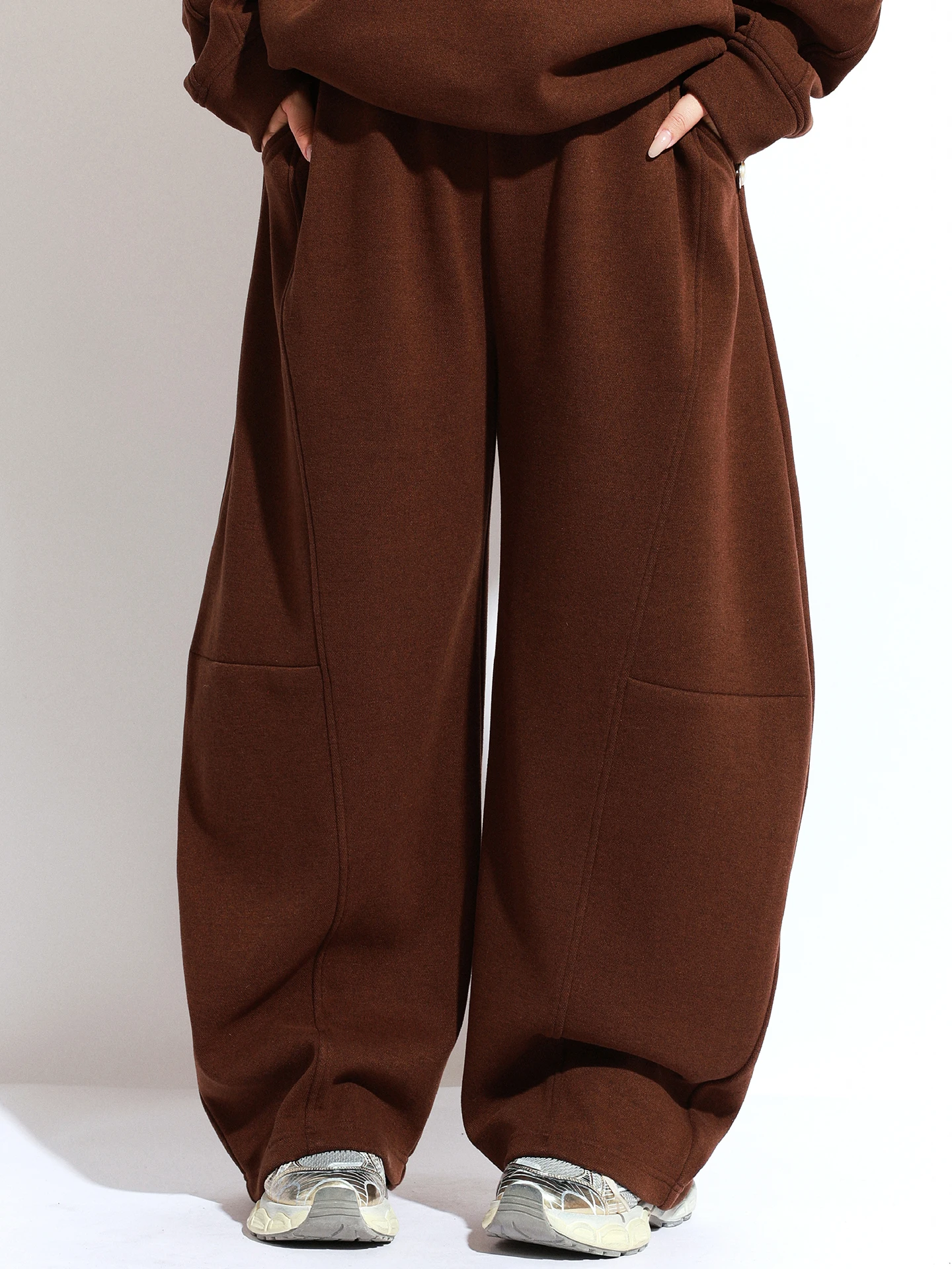 

Новые женские зимние брюки-палаццо с флисовой подкладкой, свободные, повседневные, больших размеров, комфортные