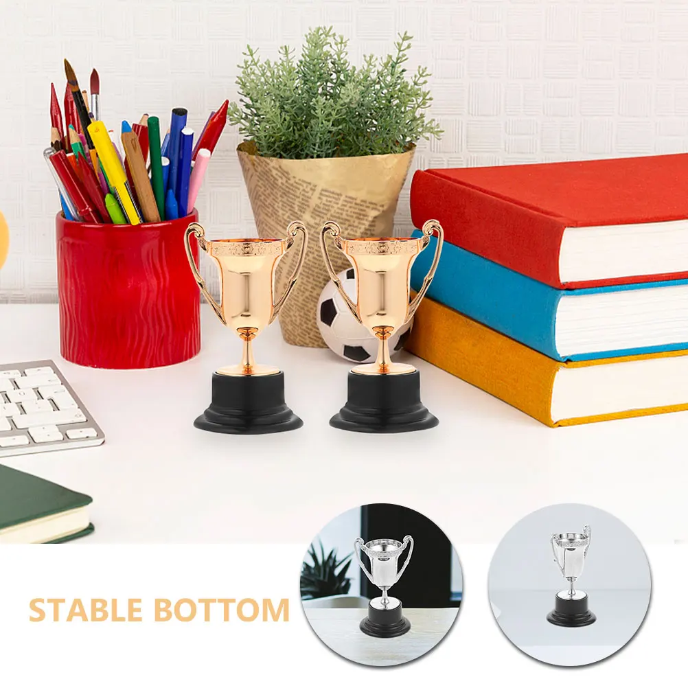 

24 pcs Mini Plastic Trophy Cups For Awards Party School Sports Competition Prizes Celebration Decorations Shiny Lightweight
