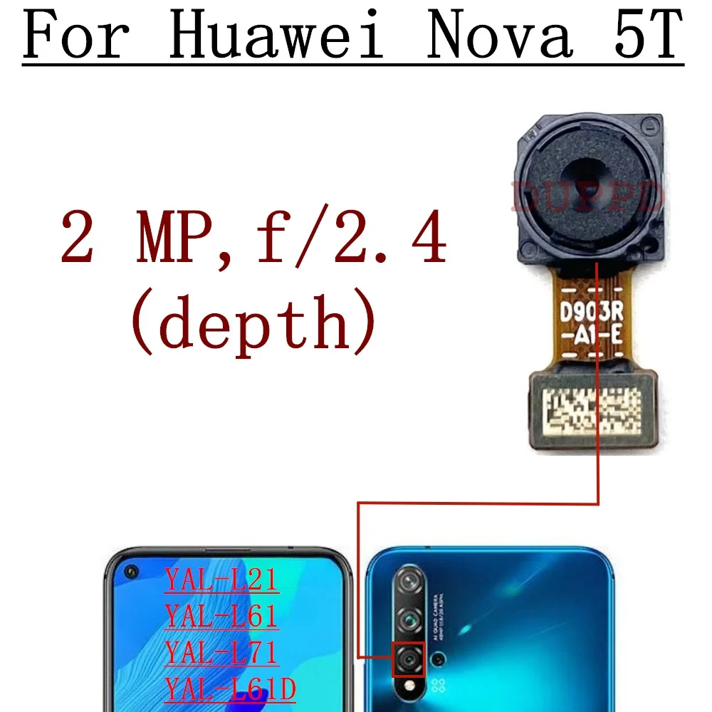 Back Main Front Camera For Huawei Nova 5T L21 L61 L71 Original Frontal Selfie Facing Rear Camera Module Flex Replacement Parts