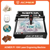 ACMER P1 10W Laser Engraving Cutting Machine Support WIFI Safety Lock Laser Engraver Carve Wood Leather PCB Lacquered Metal