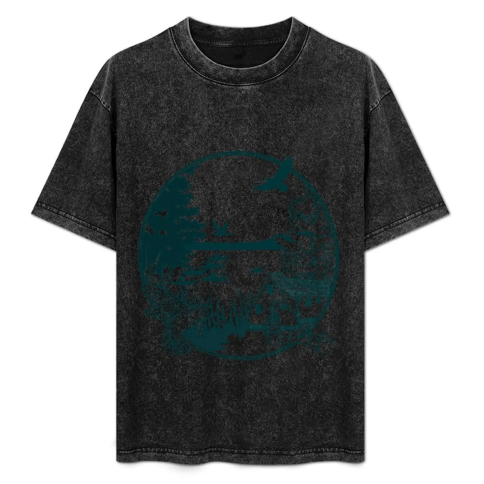 

Galway Lake Single Color (Blue/Green) T-Shirt Utility Casual Work T-Shirt