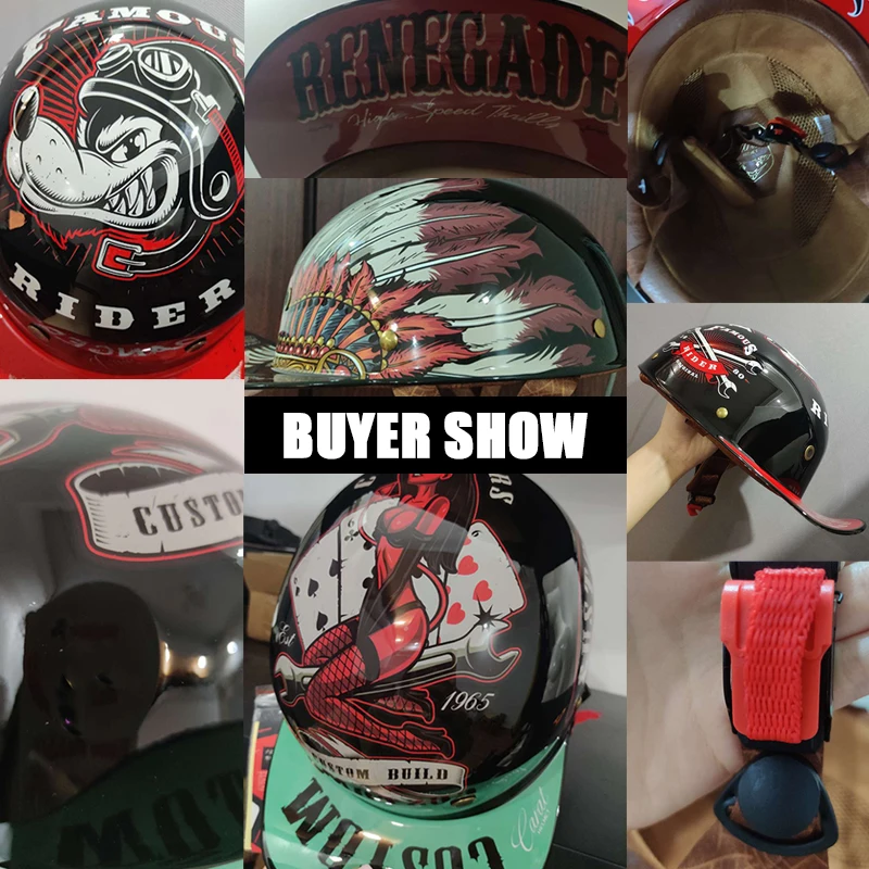 Uchoose lato motocykl Casque DS czapka z daszkiem kask Retro kaski Vintage otwarta twarz skuter Cruiser Chopper Gangster