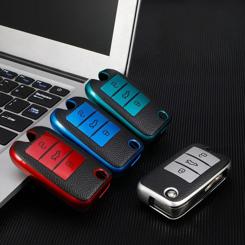 Funda de cuero TPU para llave de coche, funda con soporte para bolsa, Protector Fob para Roewe RX5 W5 MG3 MG5 MG6 MG7 MG ZS GT GS 350 360 750