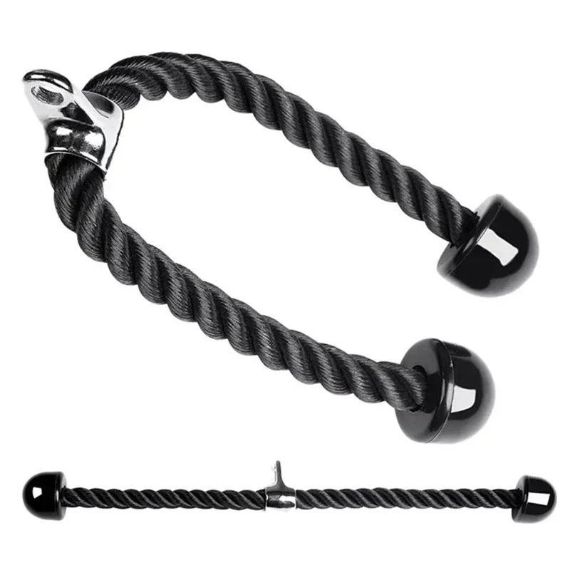 Tricep Rope For Push Pull & Down Exercises - Arm Muscle Resistance Bands For Body Building & Strength Training (Double Head)