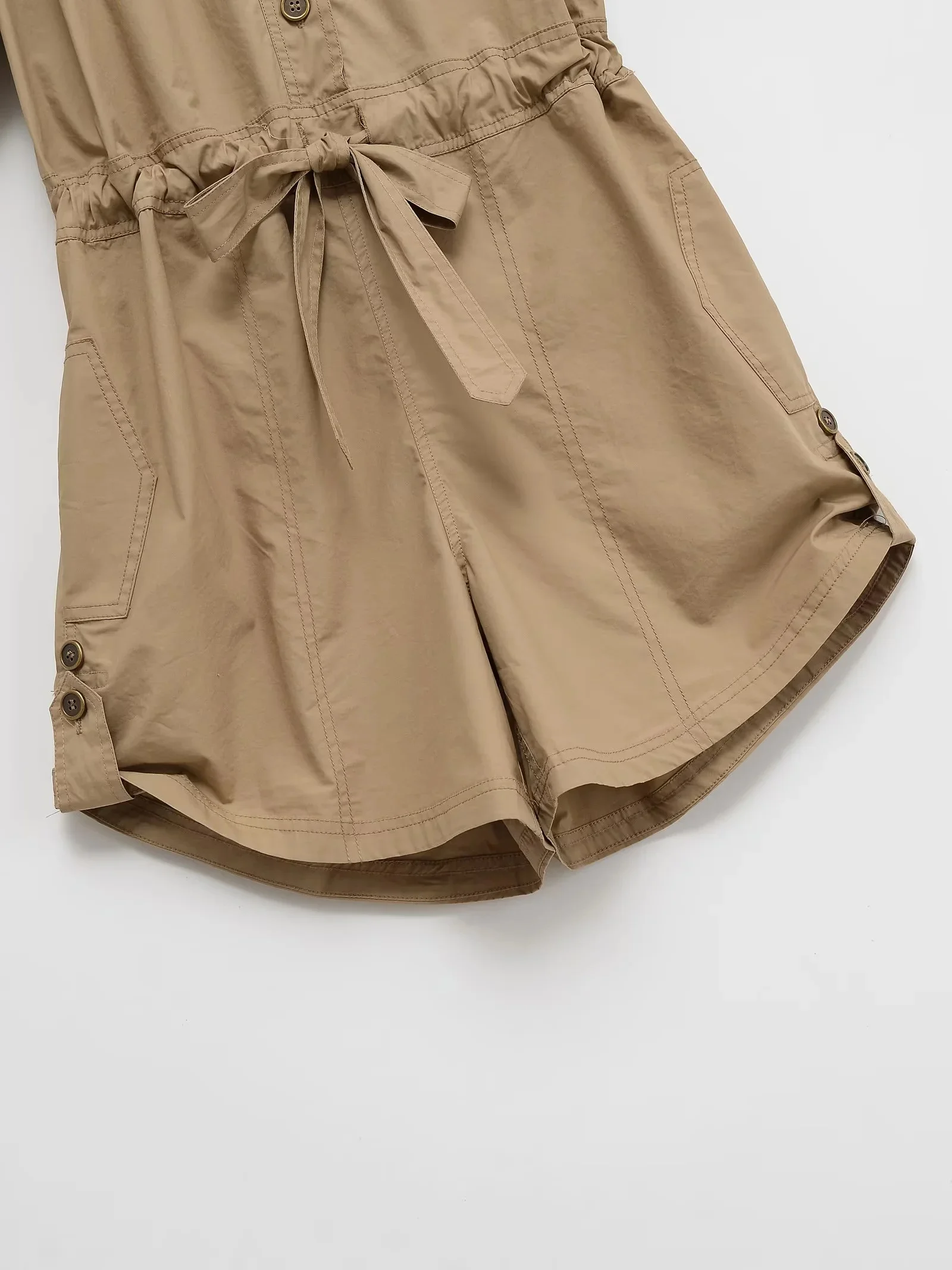 بدلة قفز نسائية غير رسمية من KONDALA بأكمام قصيرة وأزرار بدلة قفز برباط موضة خريف وصيف جديدة بدلة ركاب عالية الشارع #2