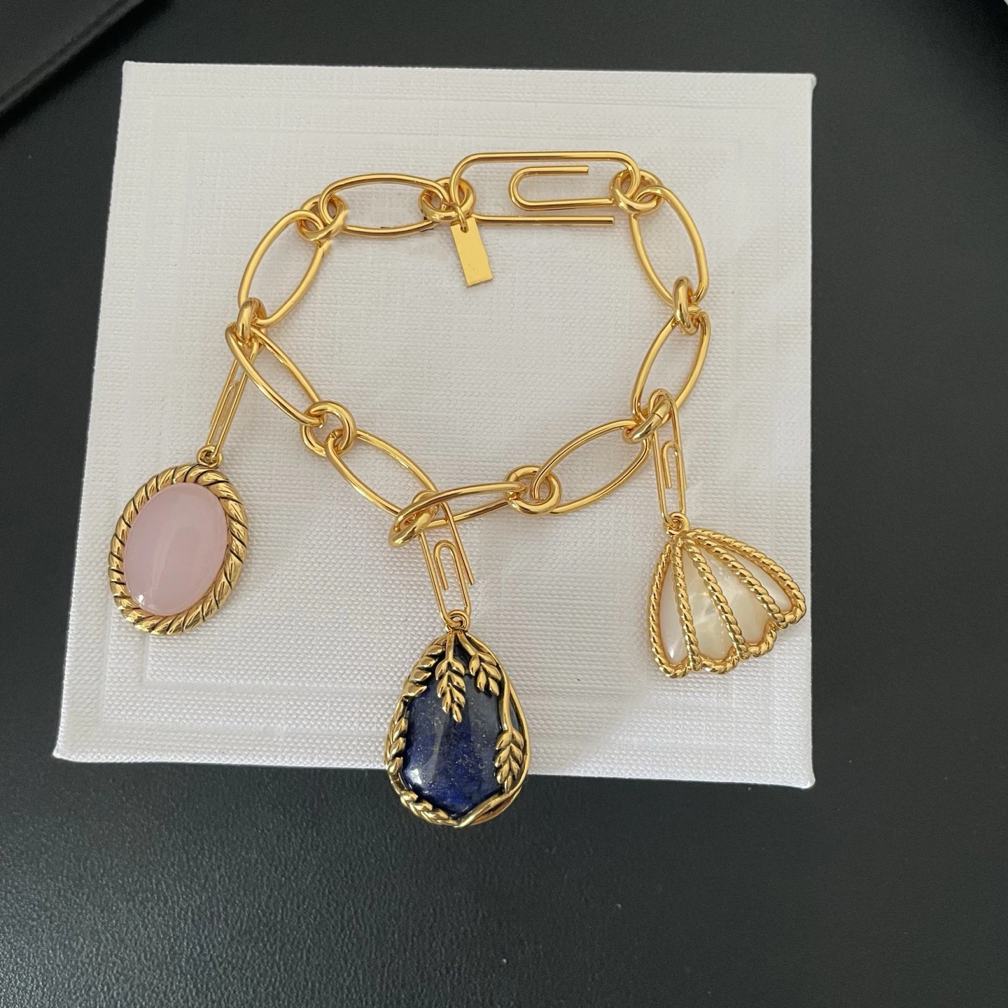 Fashion Europe America Natural Colored Gemstones Top Quality Necklace Bracelet Woman Romantic Dainty Designer Luxury Jewelry