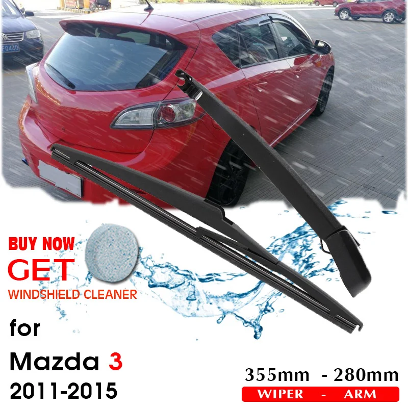 BROSHOO Car Rear Wiper Blades Back Windscreen Wiper Arm For Mazda 3 Hatchback (2011-2015) 355mm,Windshield Auto Styling