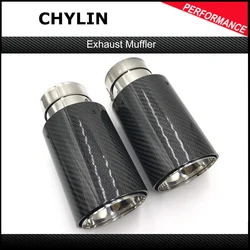 One Piece M Performance Glossy Carbon Exhaust Tips For Universal Style M2 M3 M4 M5 M6 Carbon Nozzles Tails Exhaust Modification