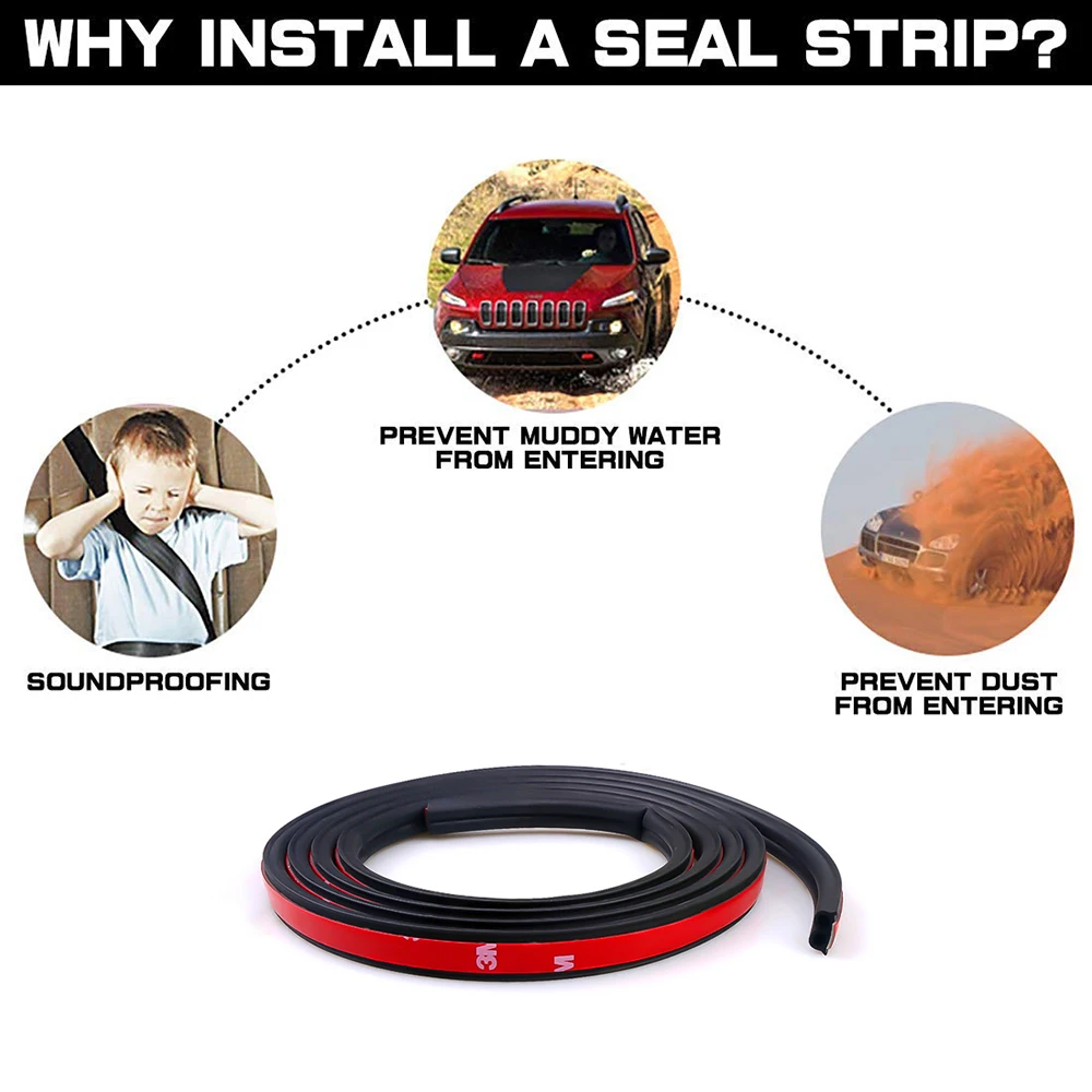Car Seals Edge Sealing Strips Rubber Auto Roof Windshield Car Sealant Protector Strip Window Seals Noise Insulation Soundproof
