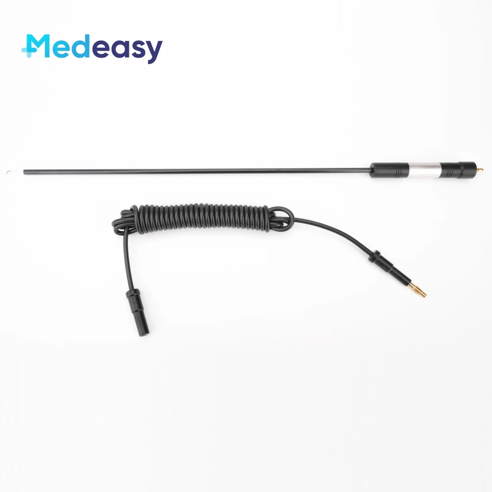 Laparoscopic Surgical Instruments Electrodes, Medical Laparoscopy Reusable Electric L Hook With Monopolar Cable