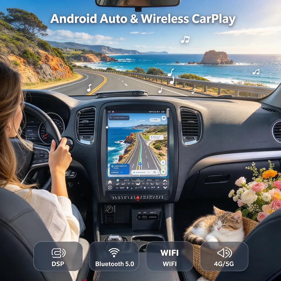 12.1 inch Screen CarPlay Android 13 Car Radio Vertical Touch Screen For Dodge Durango 2011 - 2020 Stereo GPS Navi Head Unit DSP