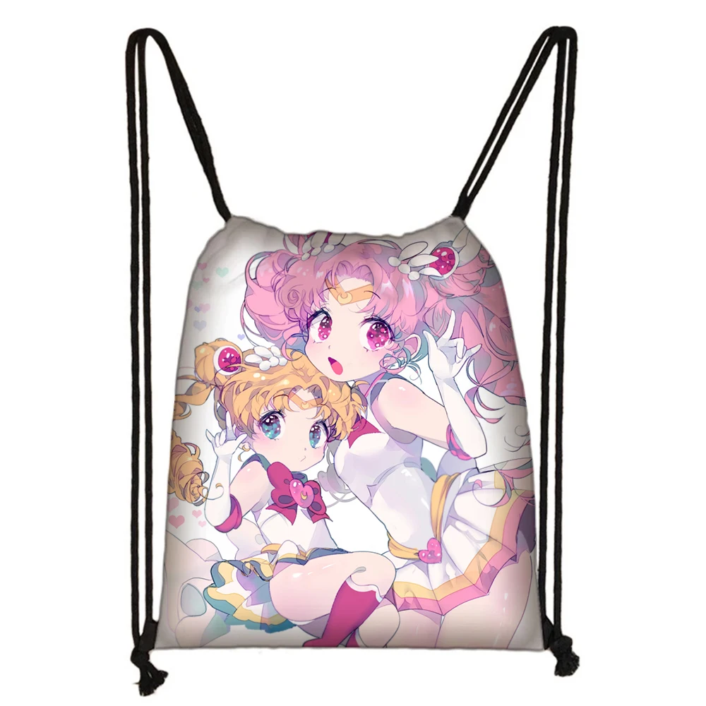 Sailor Moon Drawstring Bag Backpack Cute Cartoon Clothes Organiser Kawaii Kawaii Student Stationery Organiser Kids Birthday Gift