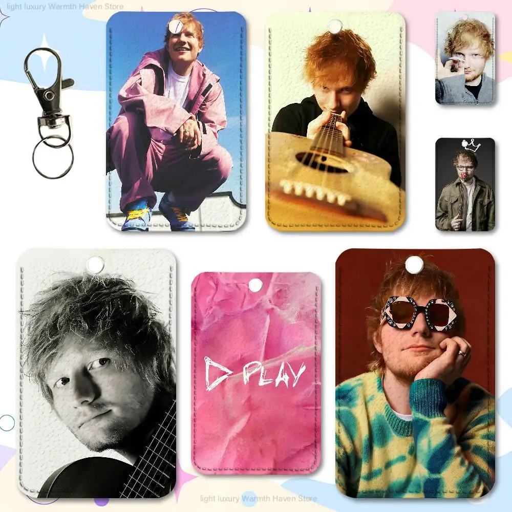 

E-Ed S-Sheeran Play Holder Keychain For Work Card Bank Business Holder Student Card Protective Case Bus Card