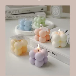 1/5Pcs Ins Small Art Cube Bubble Cube Candle Room Decors Aesthetic Aromatic and Decorative Scented Candles Creative Souvenirs