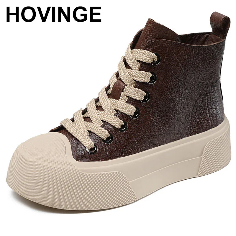 

Осенне-зимние ботильоны на массивной платформе, женские повседневные туфли из натуральной кожи на шнуровке и молнии с высоким берцем и толстой подошвой