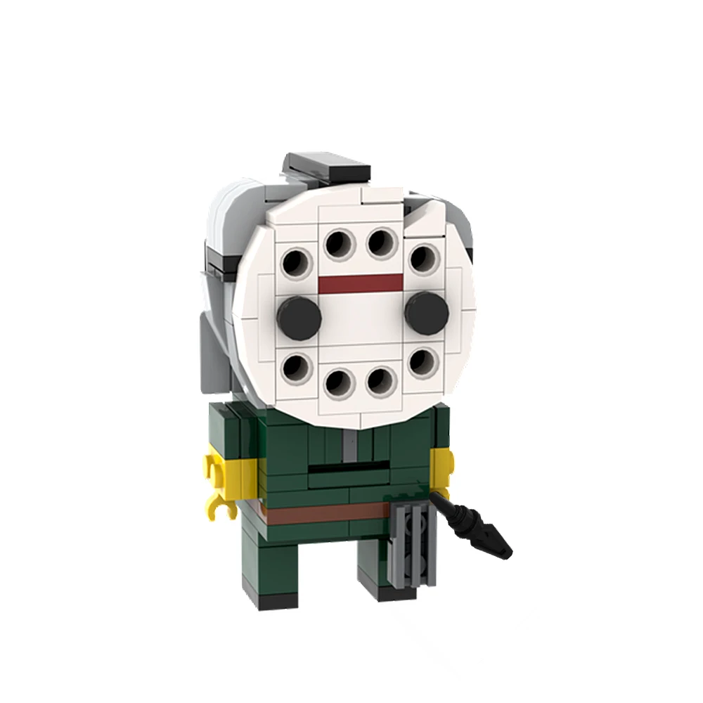 Gobricks MOC Jason Voorhees Brickhead Building Block Model Scary Mask Killer Creativity Brick Scary Toys Kids Halloween Gifts