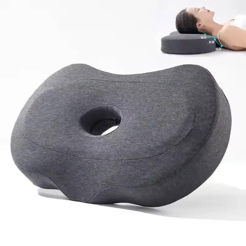 Pillow Positioner For Side Sleepers Memory Foam Oblong Shape Piercing Holes Relieve Ear Pain Iammation Pain Relief Ear Pillow