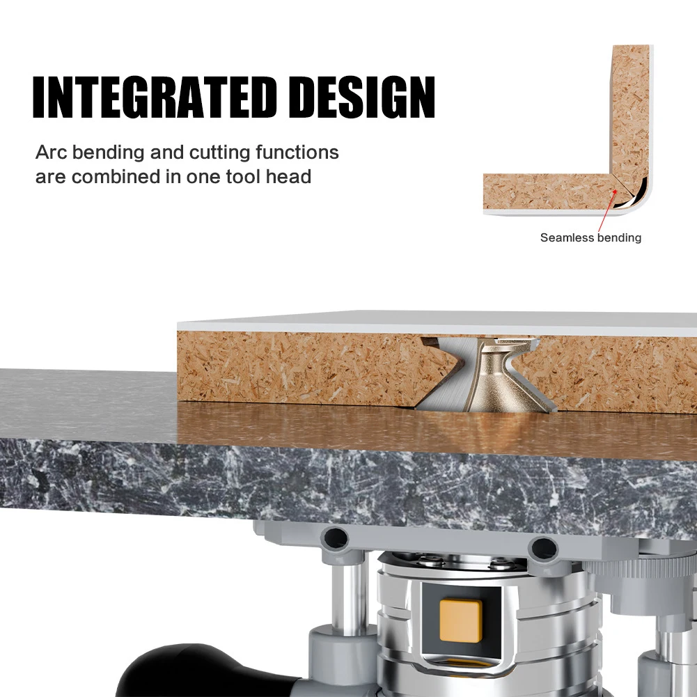 1 PC 6,8,12 มม.1/4 "1/2" Shank Arc ดัด Integrated Router Bit R8 ไม้ประตูผนังตู้เครื่องตัดไม้เครื่องมือ