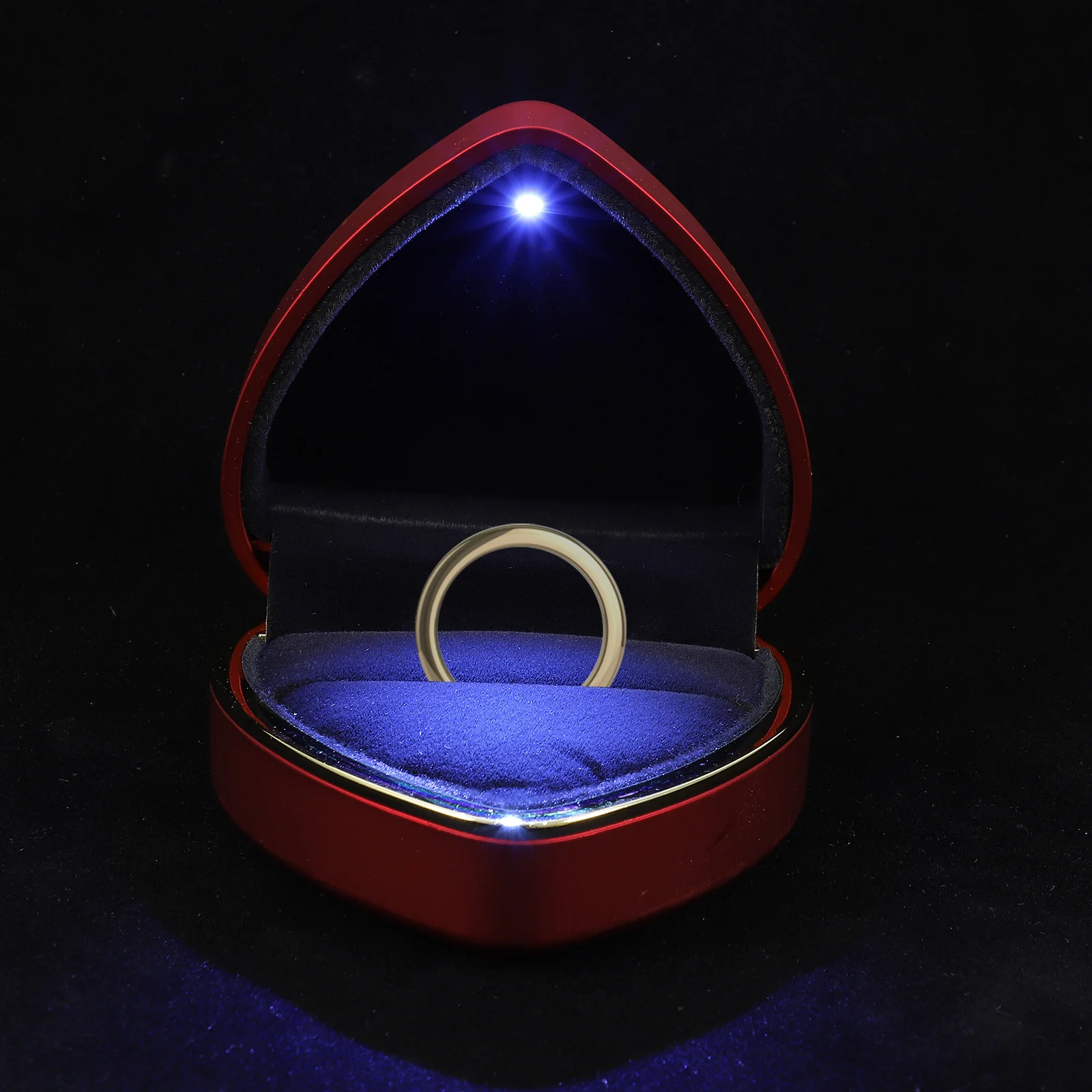 

Red LED Lighted Heart Shape Proposal Ring Box Durable Wearresistant Interior Highquality Fabric Wedding Anniversary Valentines