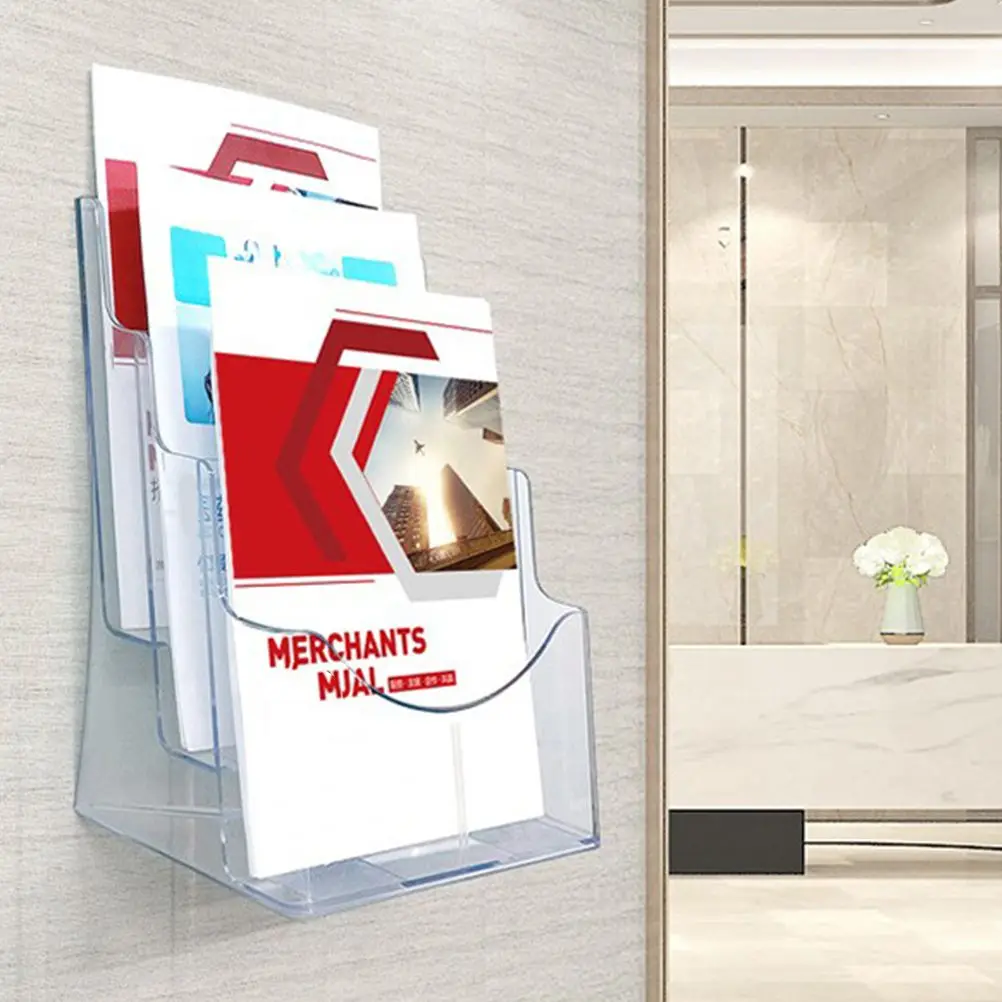2 stks A5 Acryl Brochure Display Stand Rack Flyer Houder Tijdschrift Organizer Plastic Literatuur Rack Documentopslag