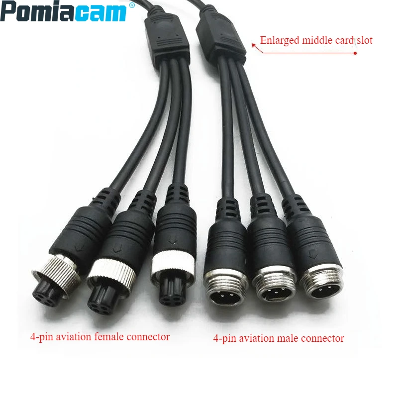 M128m PU Spring Surveillance Video Shielded Extension Cable Semi-trailer Spiral Four-core Aviation Head Tee Pure Copper WireCore