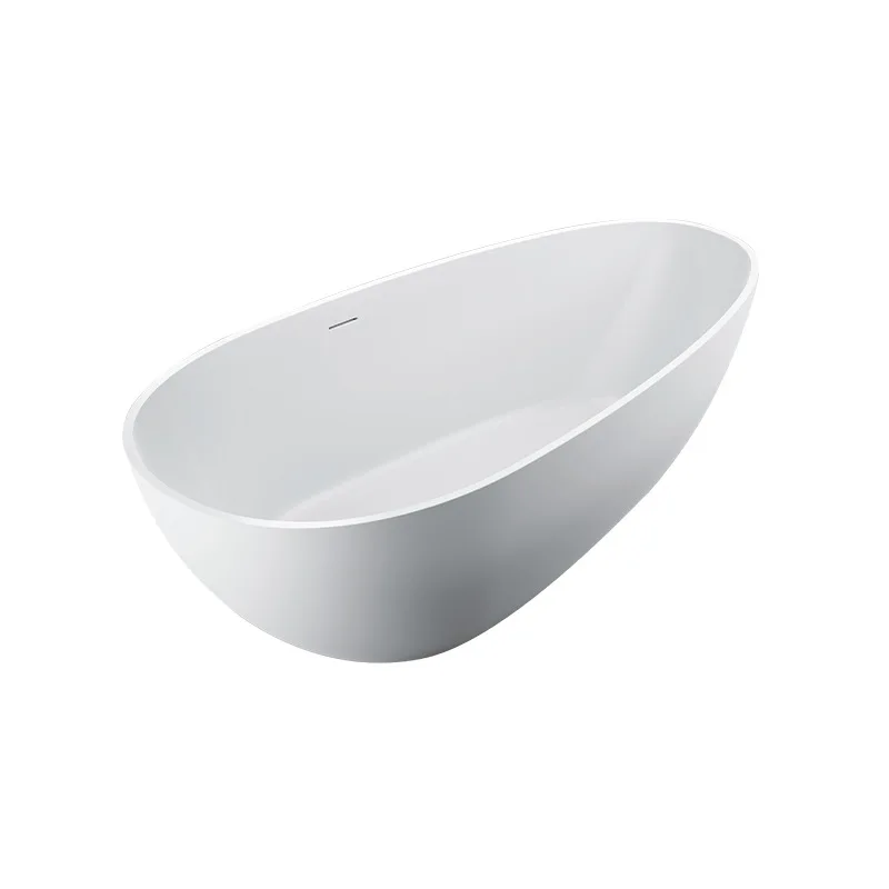 

Customized goose egg-shaped artificial stone bathtub B & B bathtub Small apartment household independent bathtub Deep bubble