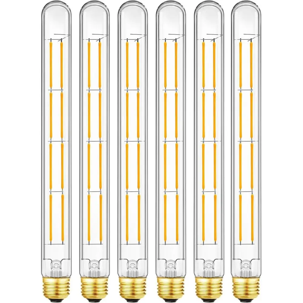 

LED Tubular Light Bulbs,E26 Dimmable Long Led Bulbs,10W Equal 100 Watt, 2700K Warm White,11.8in Led Edison Tube Bulb,T10 Clear G