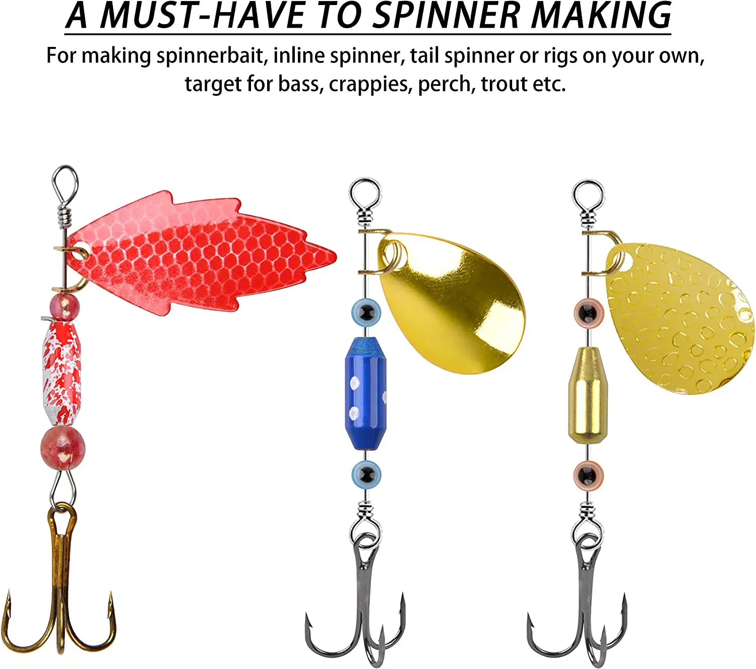 60pcs pesi per affondatore da pesca in ottone verniciato Spinnerbait materiali per la produzione fai da te Slip Sinker filatori in linea