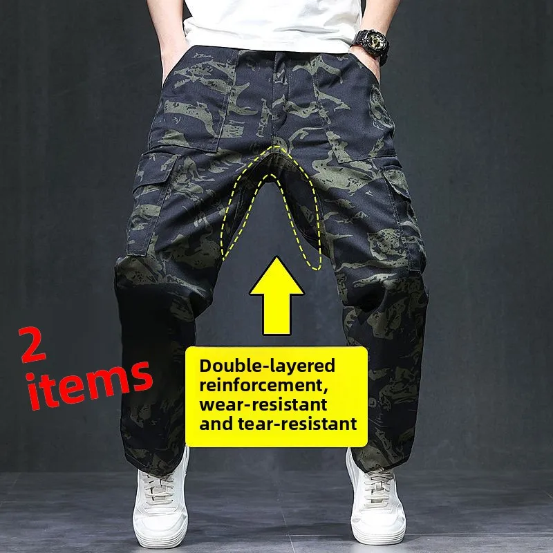 

Men's Camouflage Work Trousers Loose Fit W Repair Long Pants Labor Protection Spring Autumn Seasonal Casual Pants