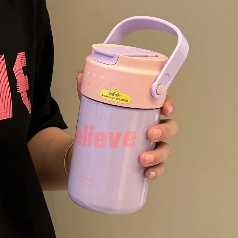 

316 Stainless Steel Insulated Coffee Mug with Portable Handle Tumbler Water Thermos Vacuum Flask Water Bottle 500ml Thermal Cup