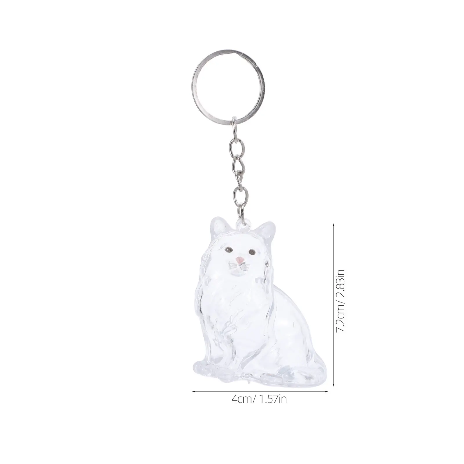 Transparent Cat Hair Storage Box Portable Cat Shape Keepsake Keychain Pet Hair Collector Memorial Storage Capsule Compact