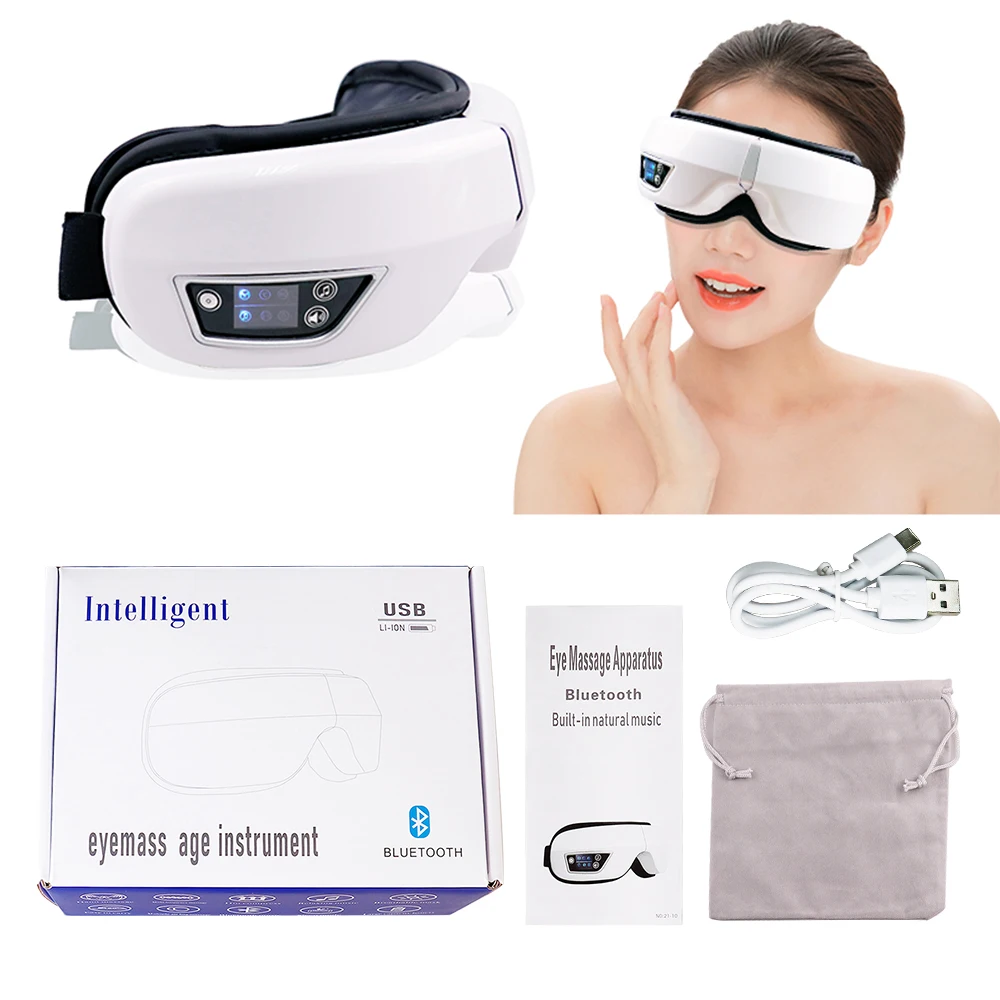 Smart Double Airbag Eye Massager Foldable Vibrating Kneading Relax Eye Muscle Relieve Eye Dry Fatigue Portable Eye Care Home Use