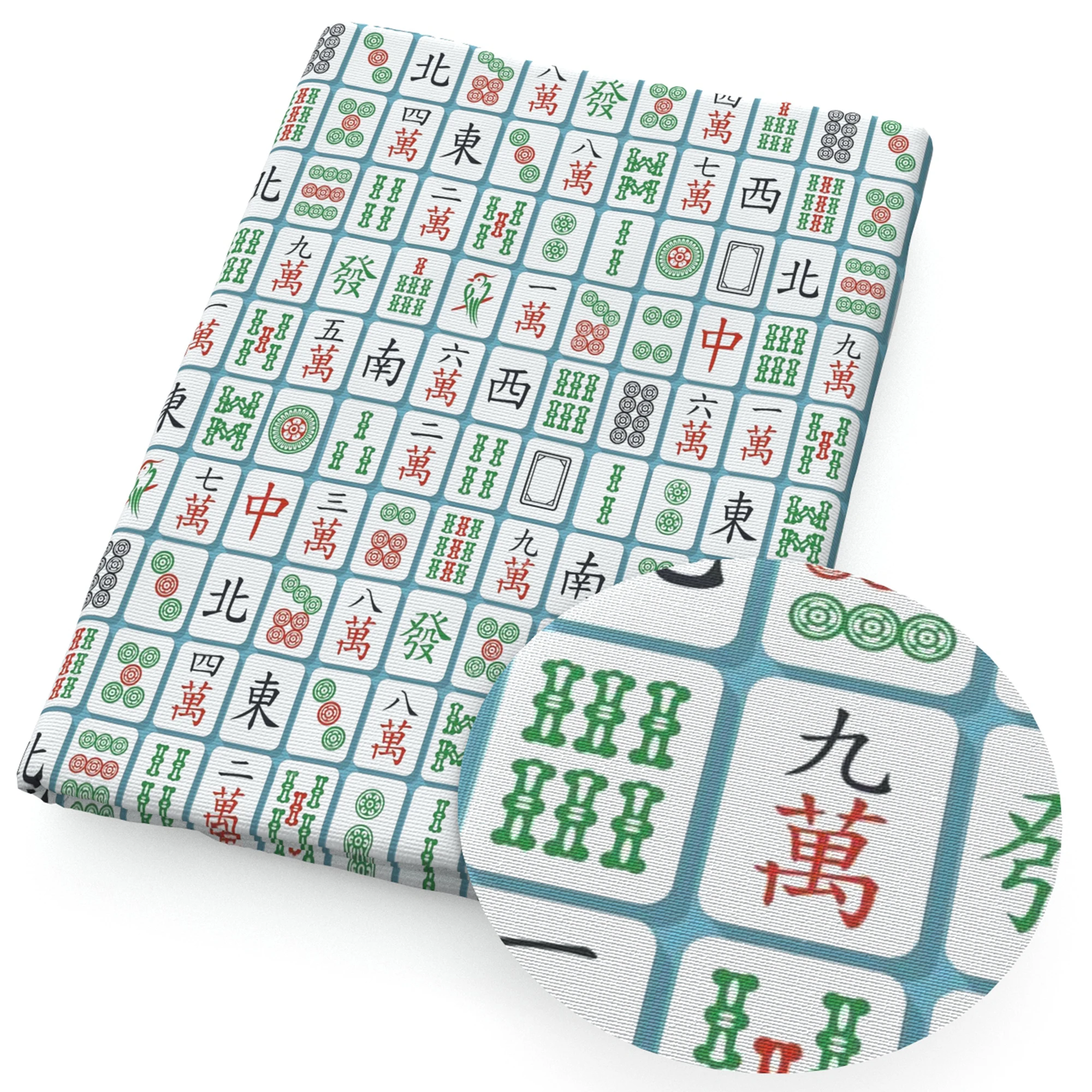 50*145cm Poker Mahjong Game Polyester Cotton Fabric Patchwork For Tissue Sewing Quilting Fabrics Needlework DIY Handmade