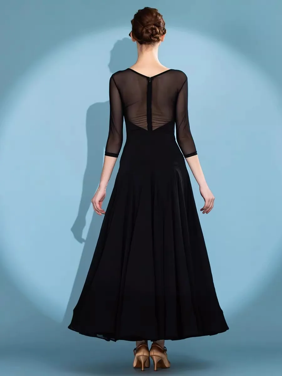 

Современное танцевальное платье 2026: Новинка, глубокий V-образный вырез, для бальных танцев, вальса, выступлений на сцене, костюм для женщин