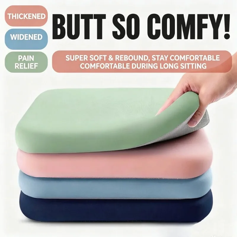 Thick Foam Seat Cushion - Ultra Soft Office Chair Pad | Car Seat Pad for Long Sitting Lumbar Support & Pain Relief - view 3