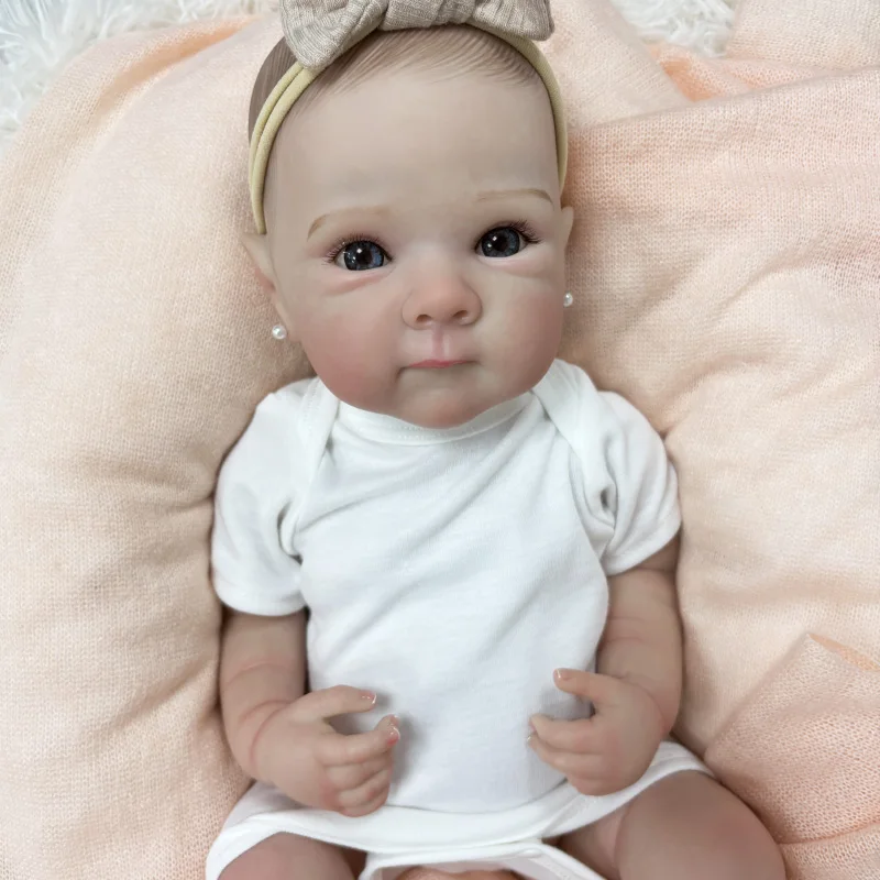 18インチ（45cm）コットンボディ/フルビニールボディのリボーンドール、青い瞳のベティちゃん、リアルで抱き心地の良い赤ちゃん人形、子供向けおもちゃギフト