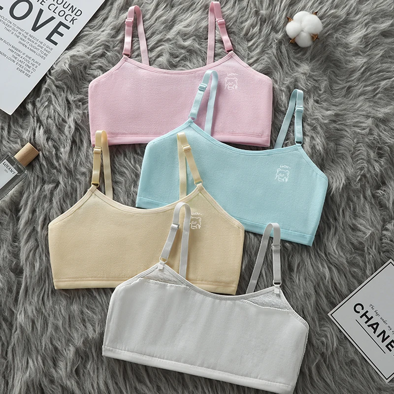 Girls' tank tops, underwear, camisoles, primary school students, cotton swabs, developmental bras, children's 10, girls 14 years
