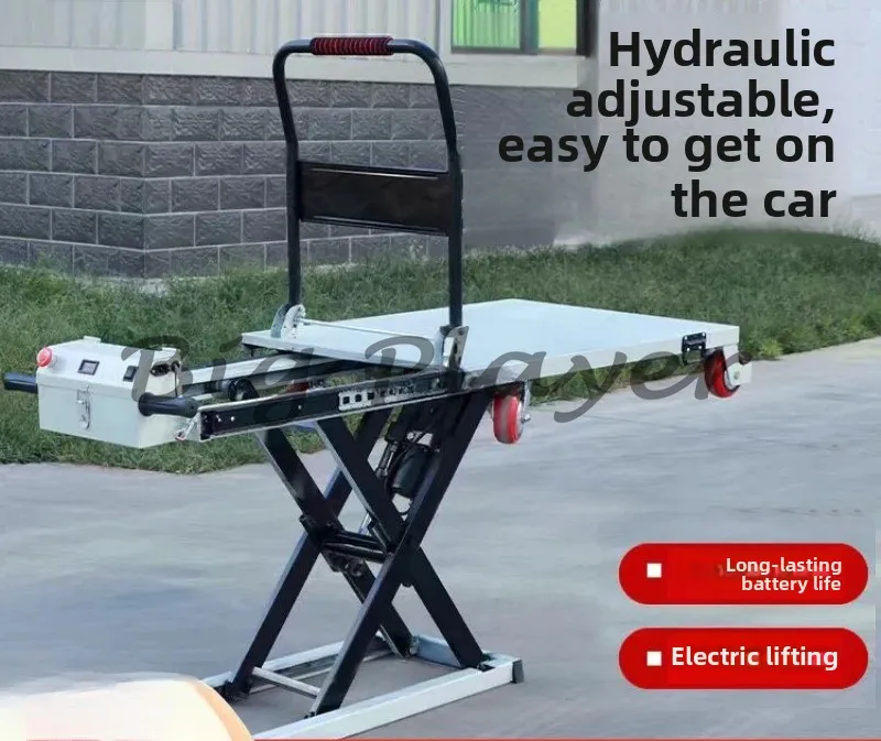Plataforma autoescalada, carrinho de motorista, levantamento hidráulico elétrico, transporte portátil a bordo, tesoura, mesa móvel tr