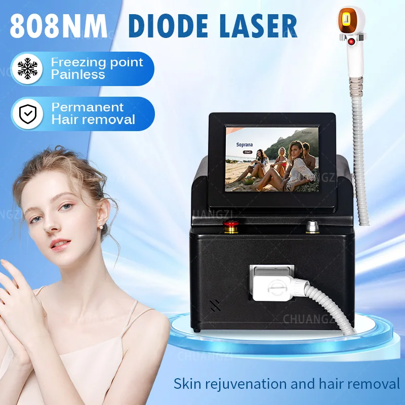 

Diode Laser Hair Removal Machine 808nm Alexandrite Filter 3000W 40 Million Shots Permanent Painless