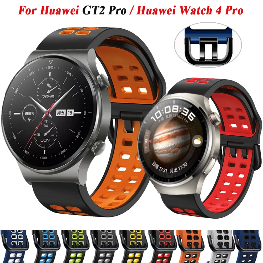 22 20mm Watch Straps For Huawei Watch 4 Pro/GT2 GT 2 3 Pro 46mm Silicone Straps Honor Magic 2 GT3 Pro 46mm Smartwatch Watchband