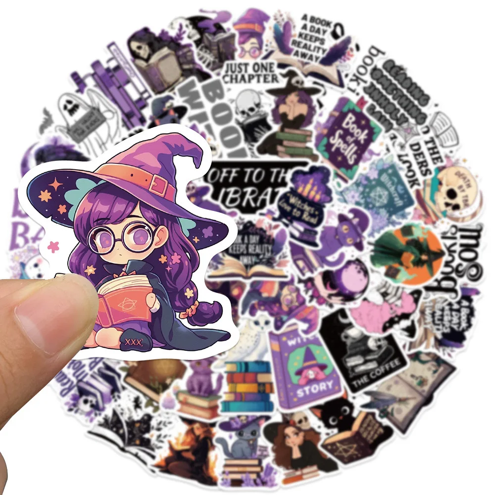 10/50 Stuks Cool Gothic Heks Meisje Boekachtige Stickers Donkere Leesstickers Diy Kid Plakboek Telefoon Fietskoffer Schattige Graffiti Sticker