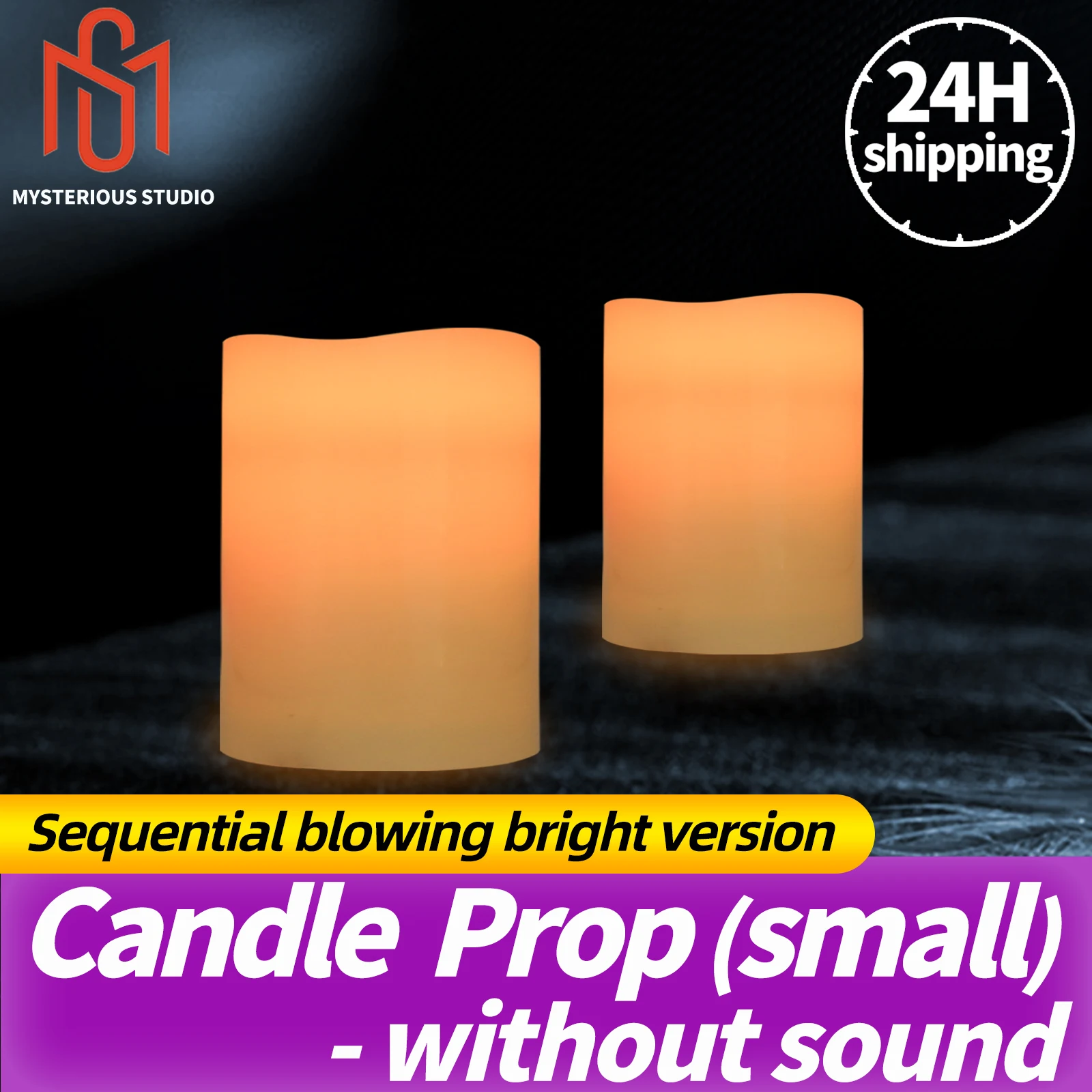 Mystery Studio Small Candle Order Blowing Bright Edition Open the Magnetic Lock Escape Room  Prop  1987