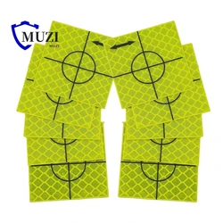100pcs Fluorescent Green Reflector Sheet with Black Arrow 20/30/40/50/60/80mm Reflective Tape Target for Surveying Total Station